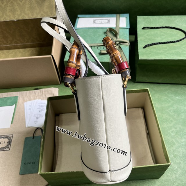 gucci專櫃新款原廠皮經典竹節手提手袋 古馳Diana小號托特包 jcp1665